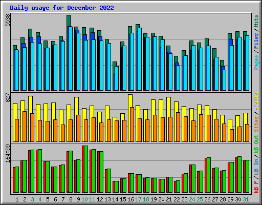 Daily usage for December 2022