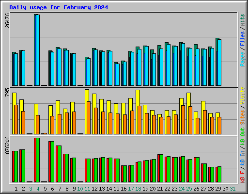 Daily usage for February 2024