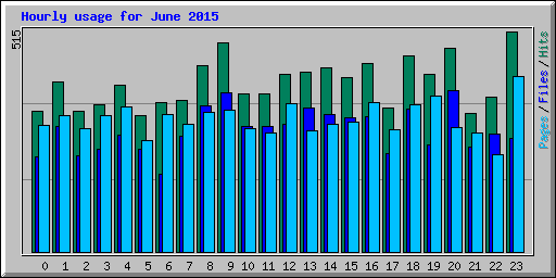 Hourly usage for June 2015