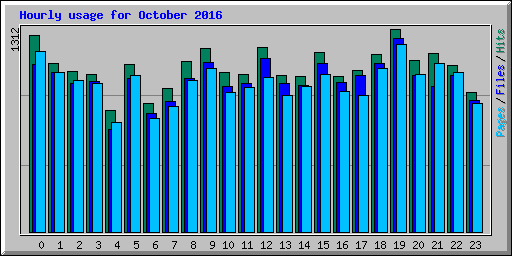 Hourly usage for October 2016