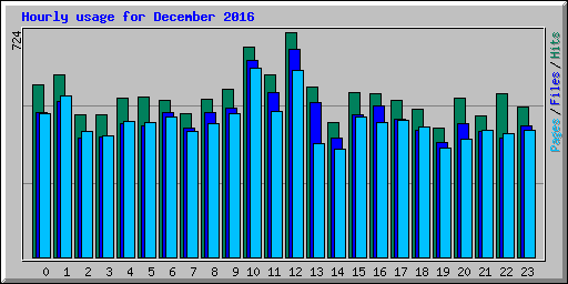 Hourly usage for December 2016