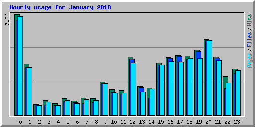 Hourly usage for January 2018