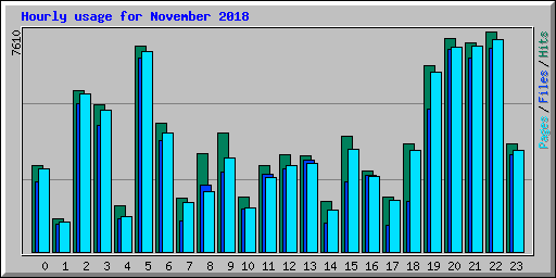 Hourly usage for November 2018