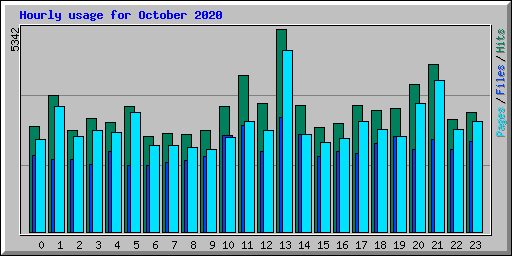 Hourly usage for October 2020