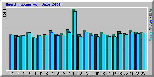 Hourly usage for July 2023
